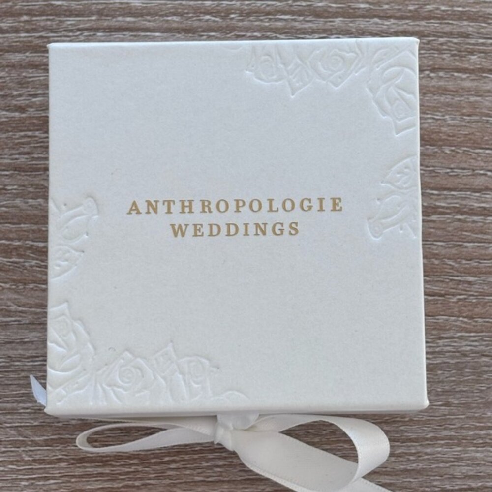 New By Anthropologie Weddings Pear Post Earrings 14k gold-plated